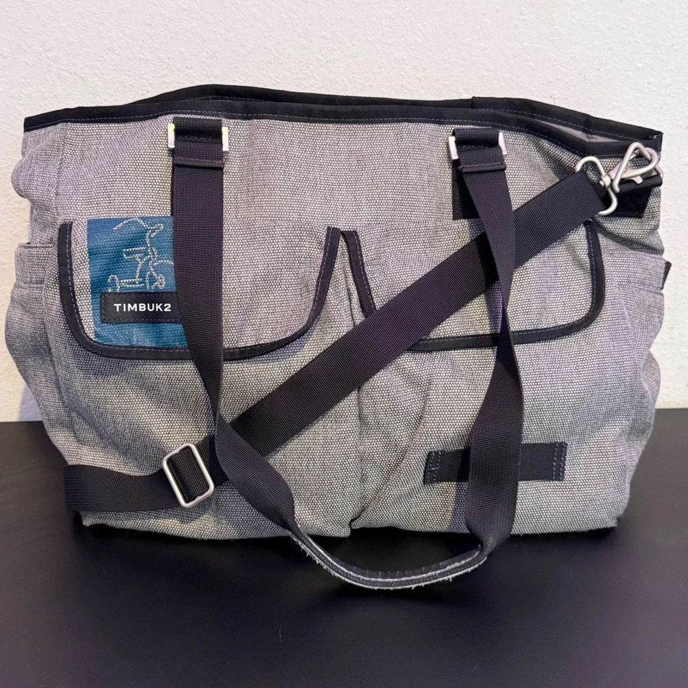 Timbuk2 Stork Diaper Messenger‎ Bag Grey Crossbody Multi Pocket Utility Tricycle